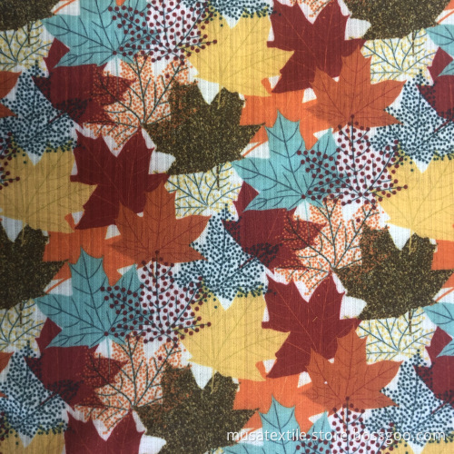 Customizd Digital Print Polyester Stretch Rib Knit Fabric